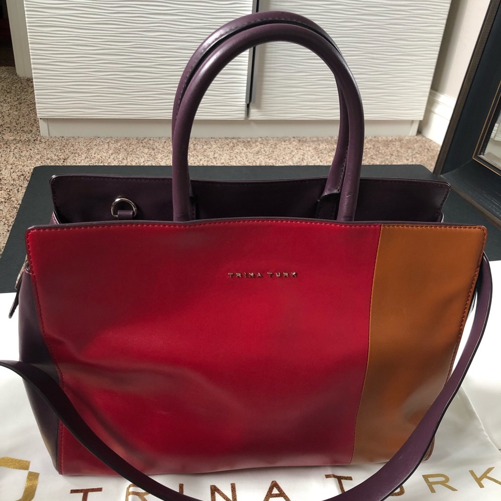 Trina Turk Jackie Color Block Leather Satchel